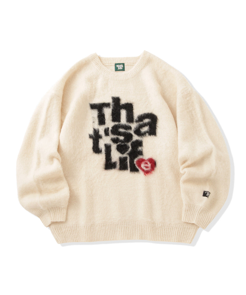 That's life “HEARTSTACK” logo knit
