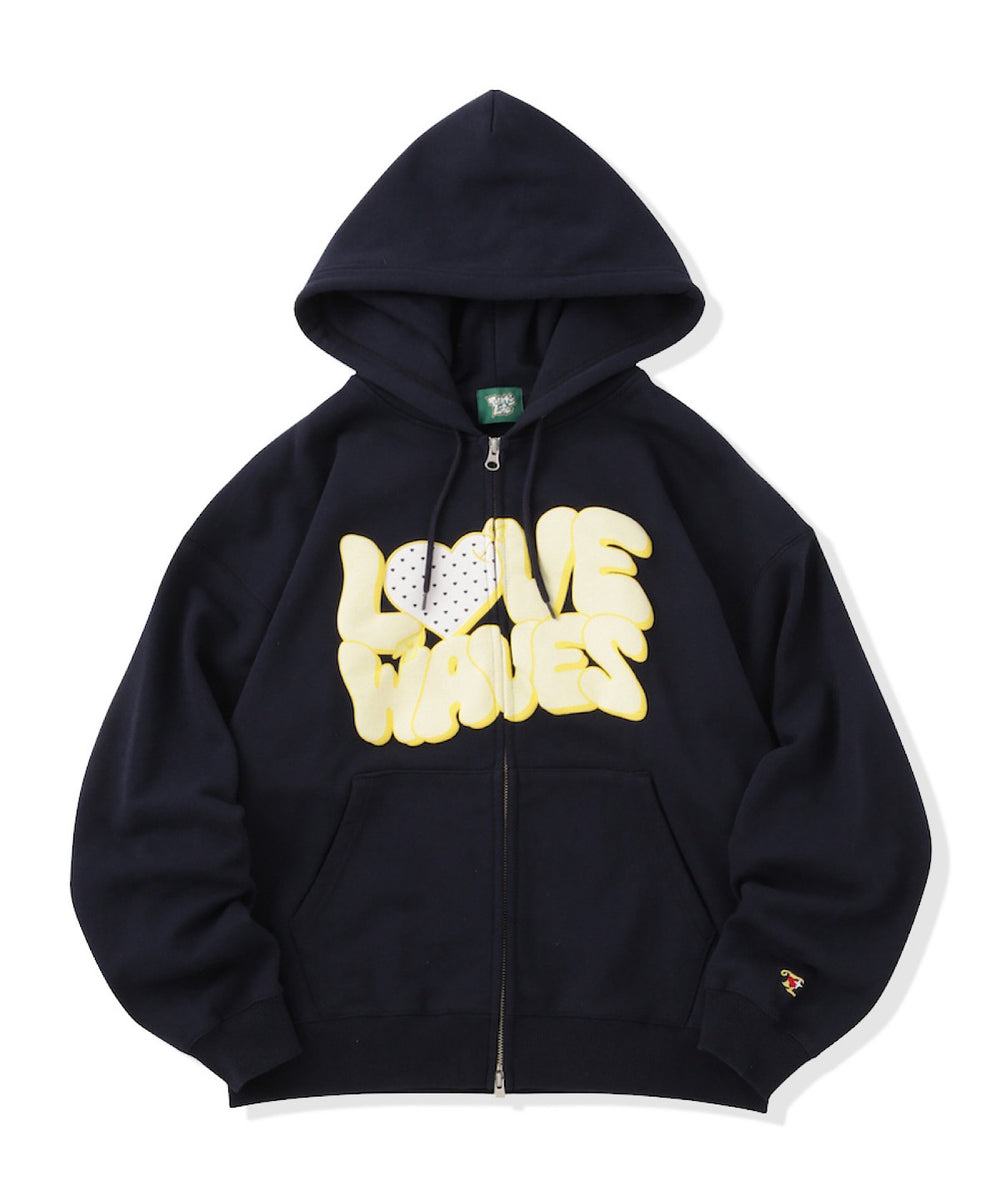 HEAVY WEIGHT 13.0oz "LOVE WAVE" LOGO ZIP HOODIE
