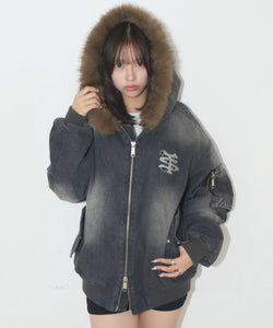 ジャケット・アウター Vintage styles TS logo denim fur jacket Vintage styles TS logo denim fur jacket – That's life online store