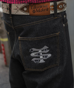 TS logo Rigid Baggy Denim pants