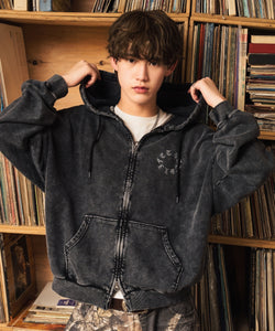 Vintage styles Circle logo zip hoodie – That's life online store