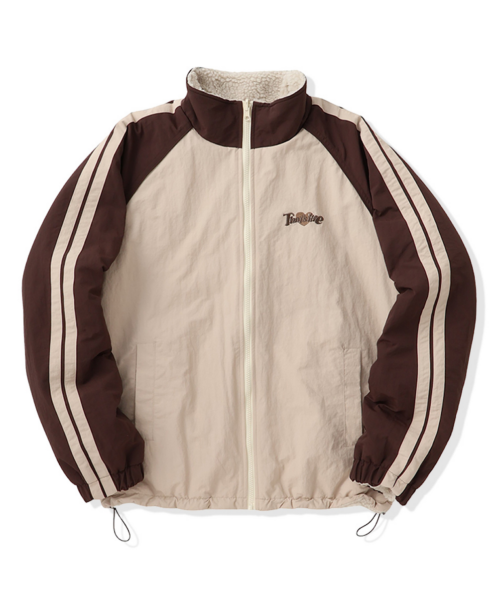 2way Reversible Heart logo Nylon / Boa Jackets – That's life