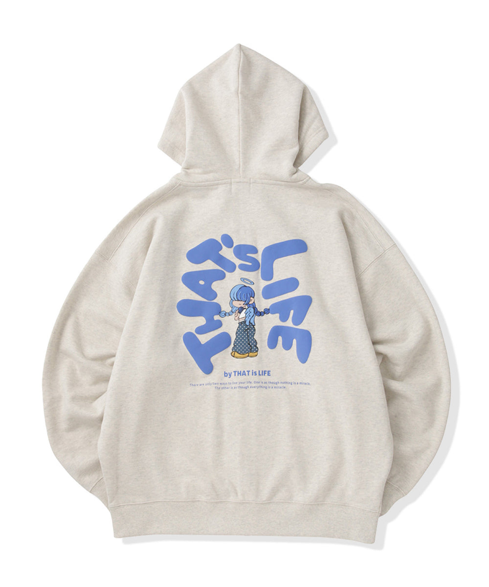 HEAVY WEIGHT 13.0oz "ANGEL GIRL" LOGO ZIP HOODIE