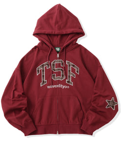 か*の様 ザッツライフ TSF logo Front Checked zip h TSF logo Front Checked zip hoodie – That's life online store