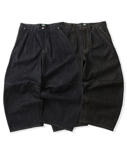 Star Embroidery Tuck Rigid Baggy Denim Pants – That's life online