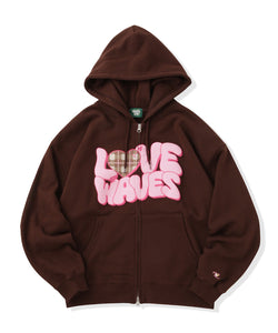 HEAVY WEIGHT 13.0oz "LOVE WAVE" LOGO ZIP HOODIE
