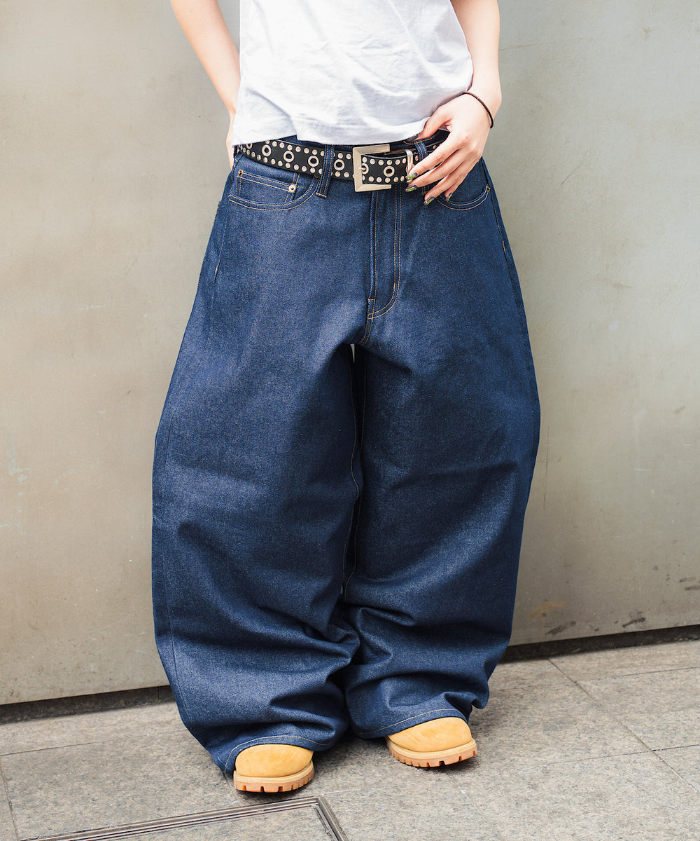 TS logo Rigid Baggy Denim pants