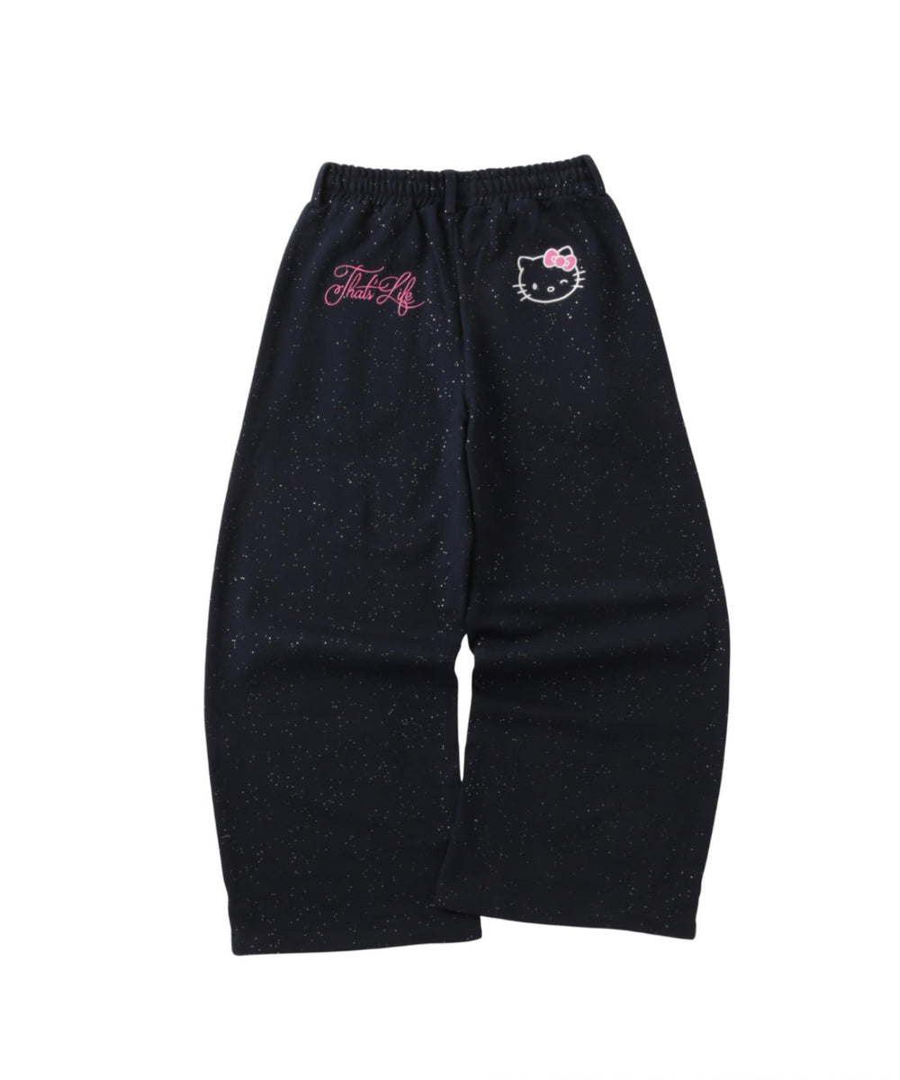 HELLO KITTY × Glitter Embroidery sweat pants
