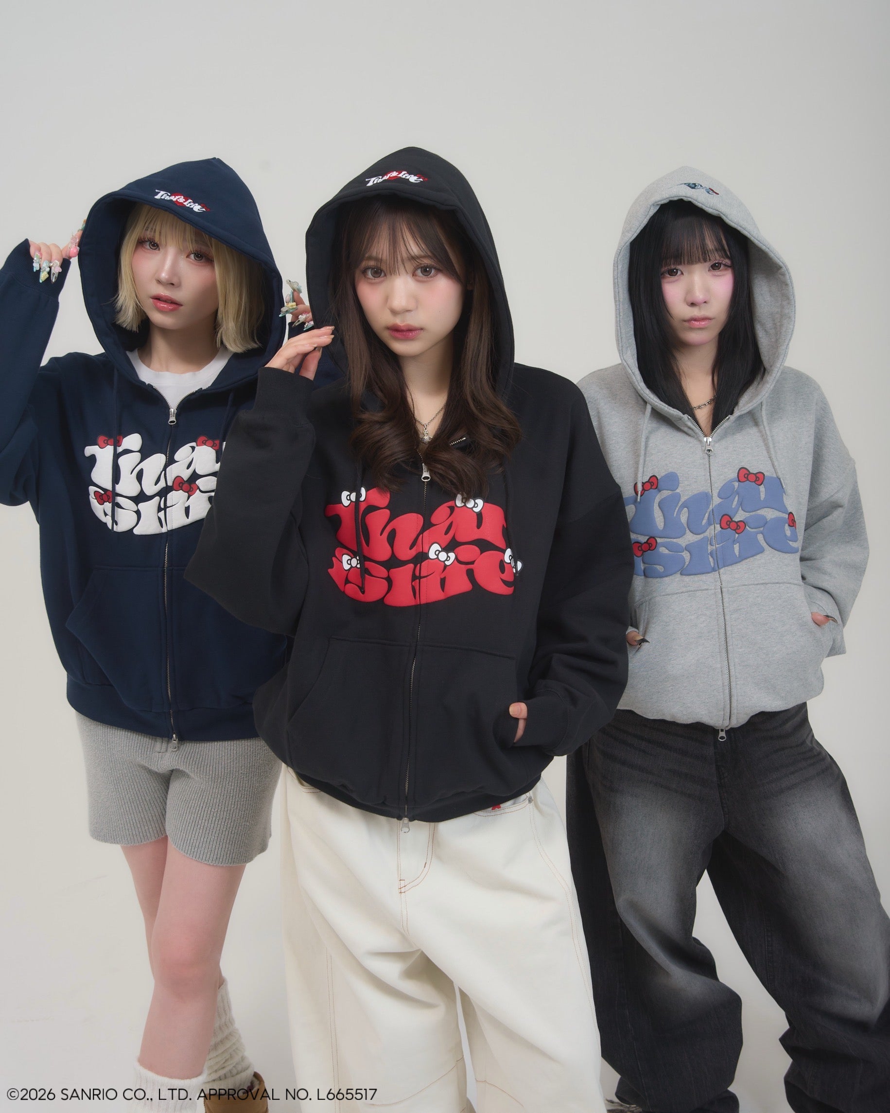 HELLO KITTY × HEAVY WEIGHT 12.0oz FRONT LOGO ZIP HOODIE – That's