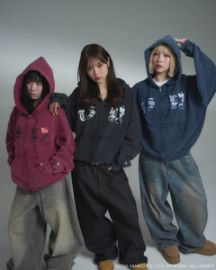 HELLO KITTY × Vintage styles TSLF logo zip hoodie – That's life