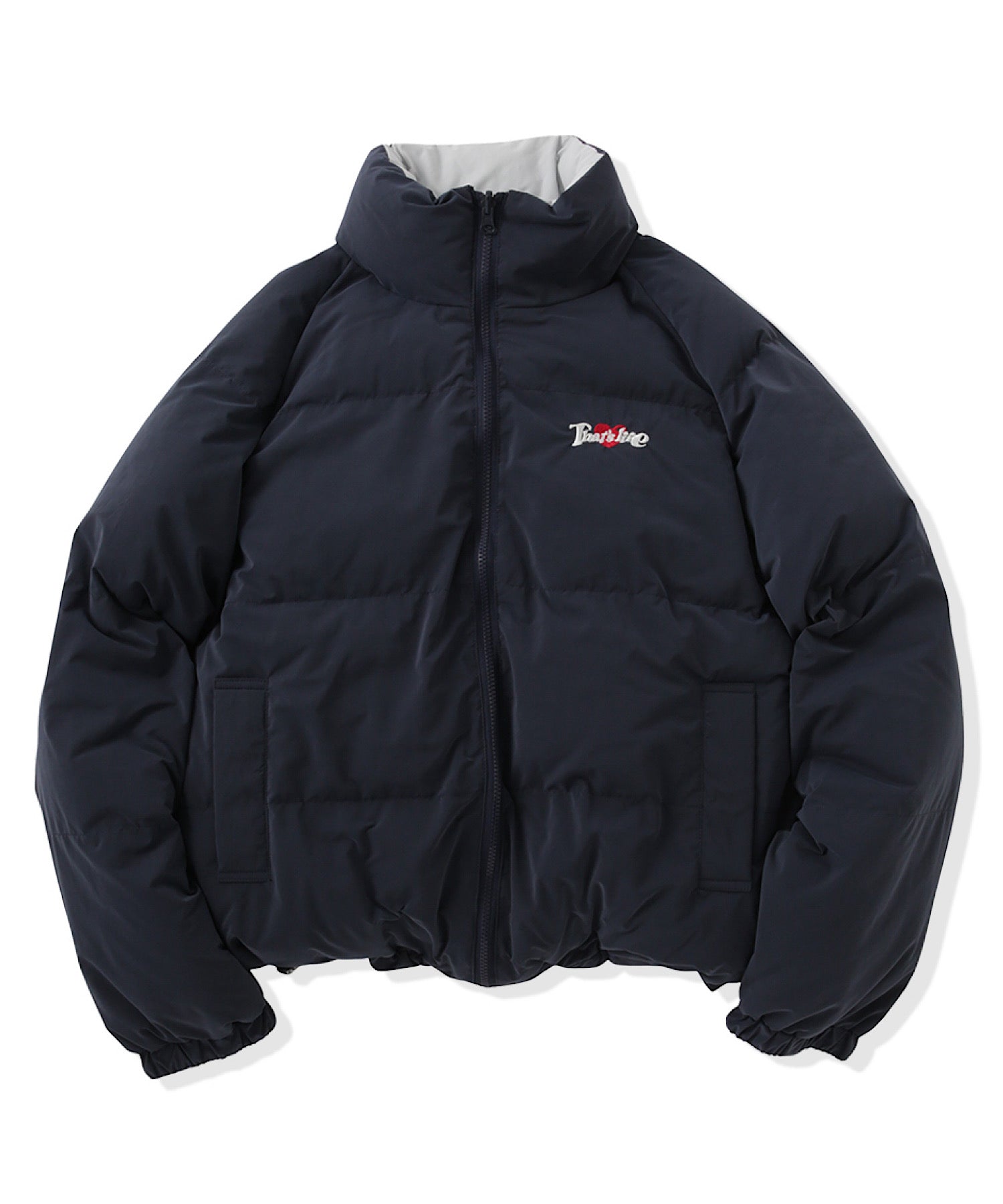 thats lifeナイロンリバーシブルジャケット ハート刺繍付き 2way Reversible Heart logo Nylon / Boa Jackets – That's life