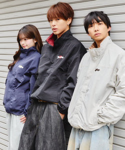 Heart logo 2way Reversible Checked Nylon Jackets – That's life
