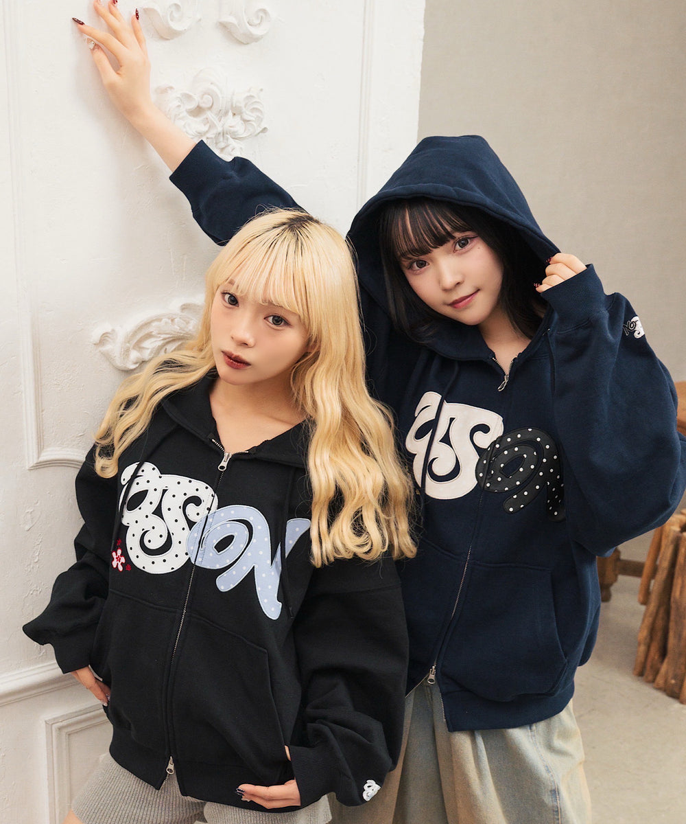 HEAVY WEIGHT 12.0oz SN DOT LOGO ZIP HOODIE