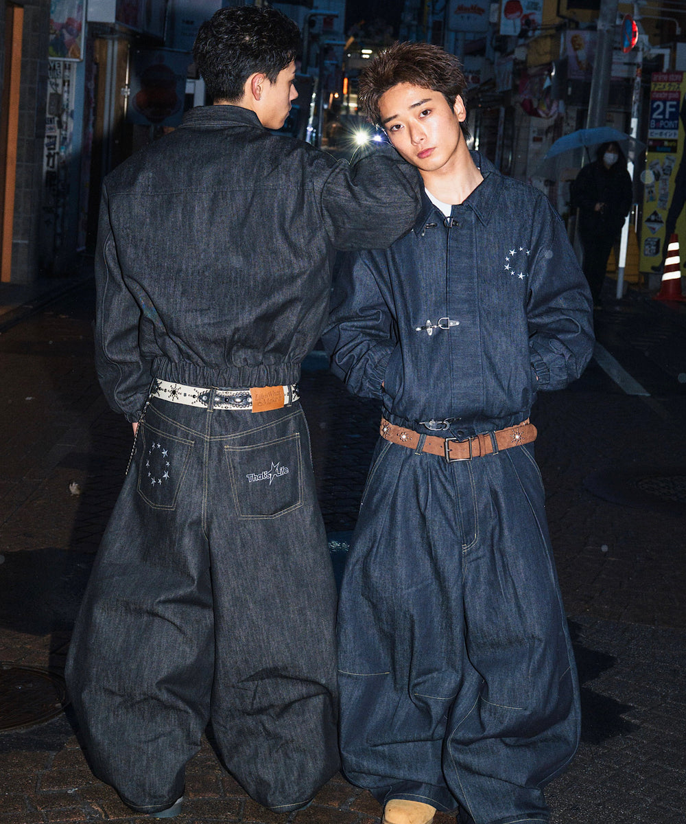 Star Embroidery Rigid Denim Fireman Jacket