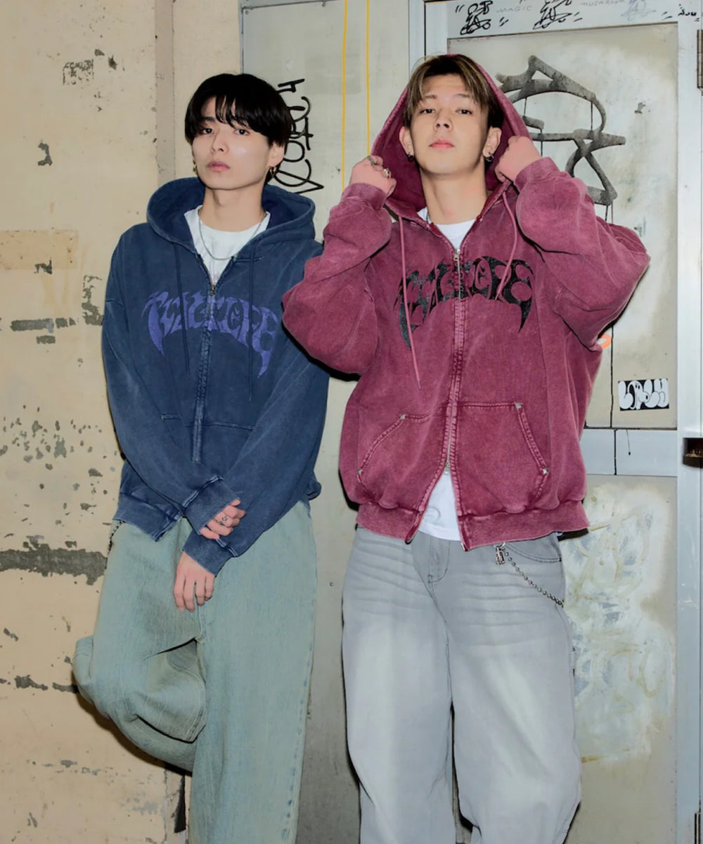 Vintage styles Front logo zip hoodie – That's life online store