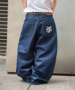 TS logo Rigid Baggy Denim pants