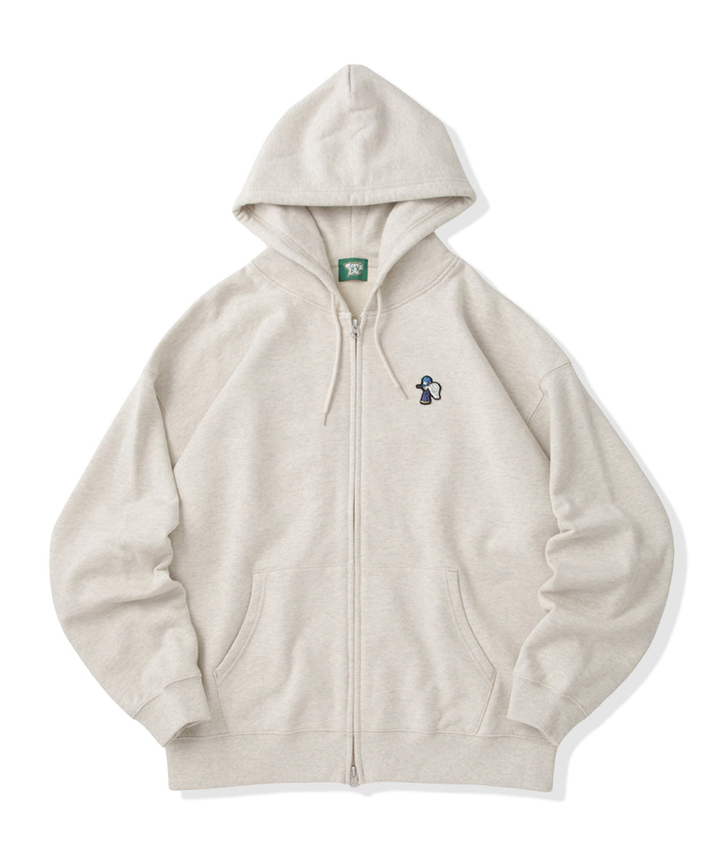 HEAVY WEIGHT 13.0oz "ANGEL GIRL" LOGO ZIP HOODIE