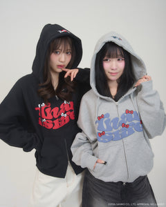 HELLO KITTY × Vintage styles TSLF フーディー HELLO KITTY × Vintage styles TSLF logo zip hoodie – That's life
