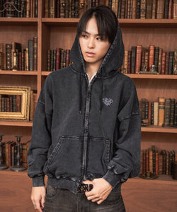 Vintage styles Heart logo zip hoodie – That's life online store