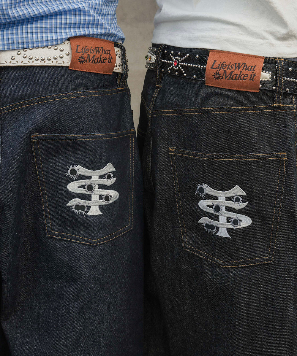 TS logo Rigid Baggy denim