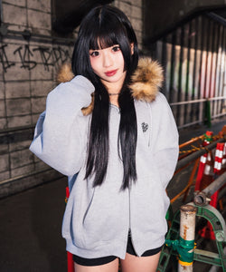 Heart logo Fur zip hoodie – That's life online store