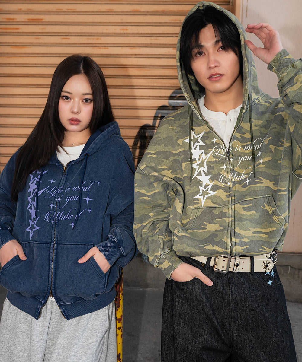 Vintage styles Starfall Script zip hoodie