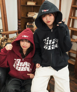 HEAVY WEIGHT 12.0oz FRONT HEART DOT LOGO ZIP HOODIE – That's life