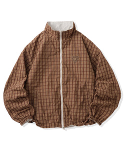 Heart logo 2way Reversible Checked Nylon Jackets – That's life