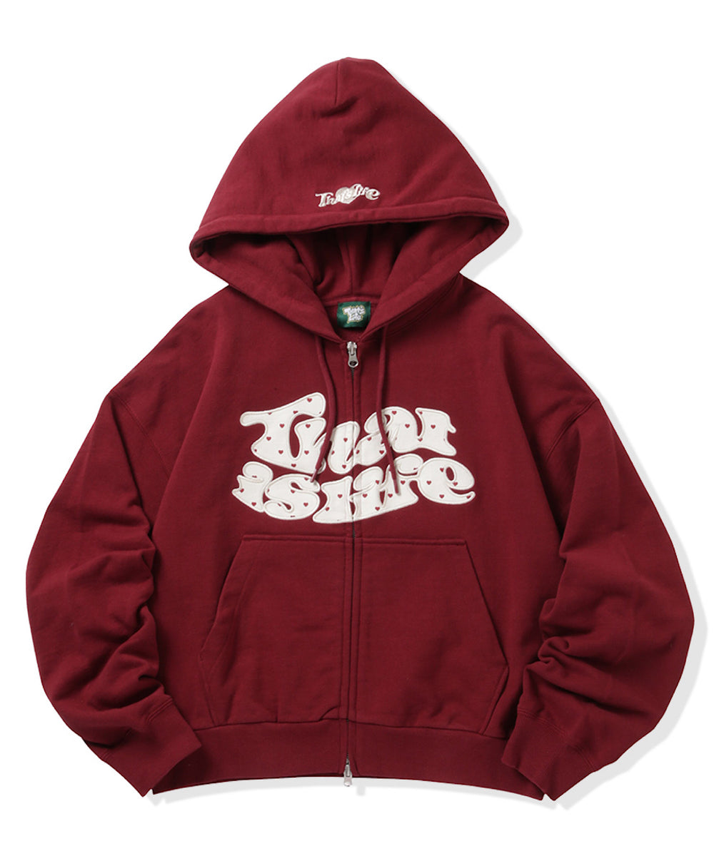 HEAVY WEIGHT 12.0oz FRONT HEART DOT LOGO ZIP HOODIE