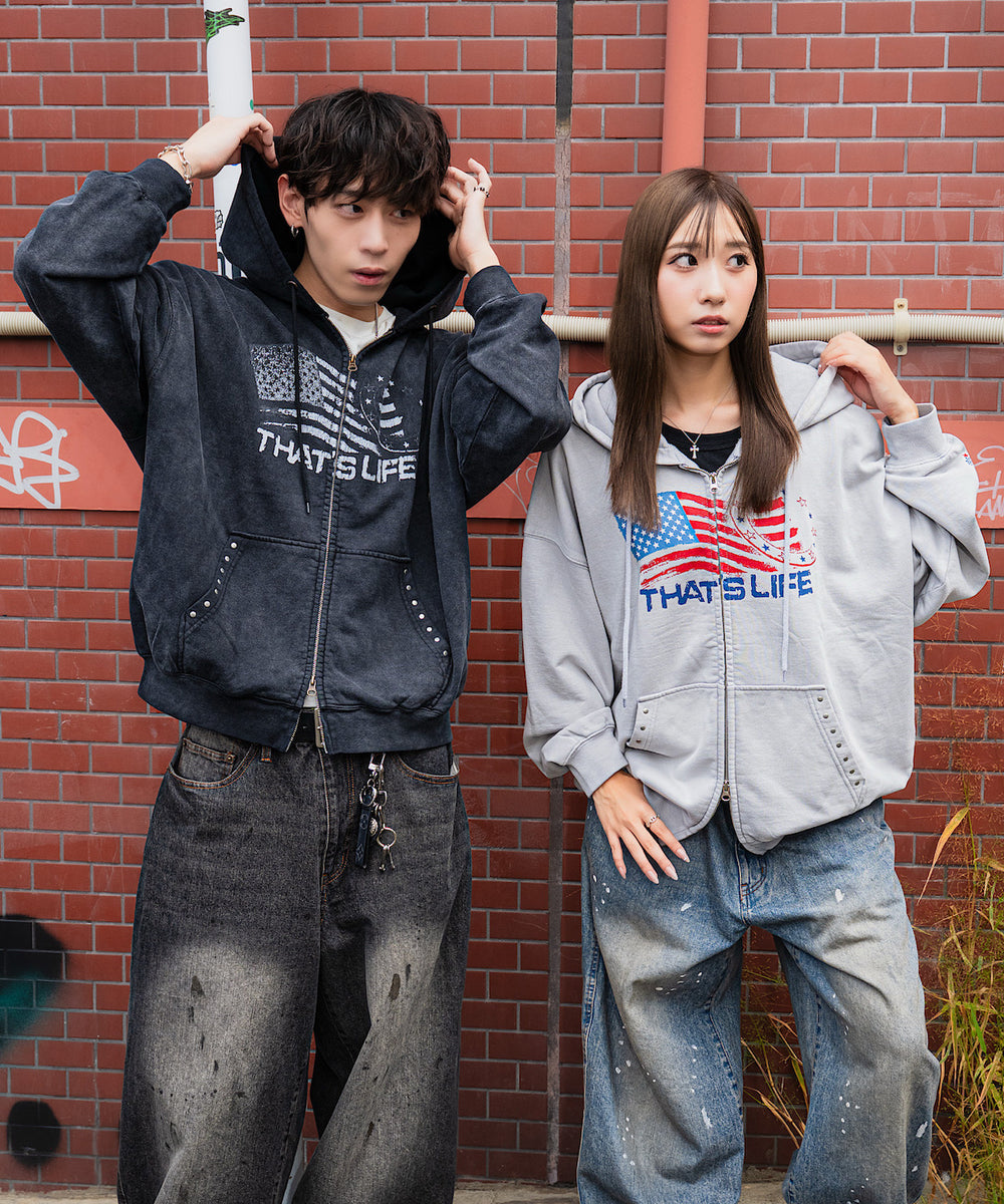 Vintage styles Wave Flag Hoodie