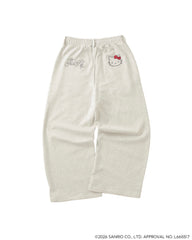 HELLO KITTY × Glitter Embroidery sweat pants - M / Oatmeal