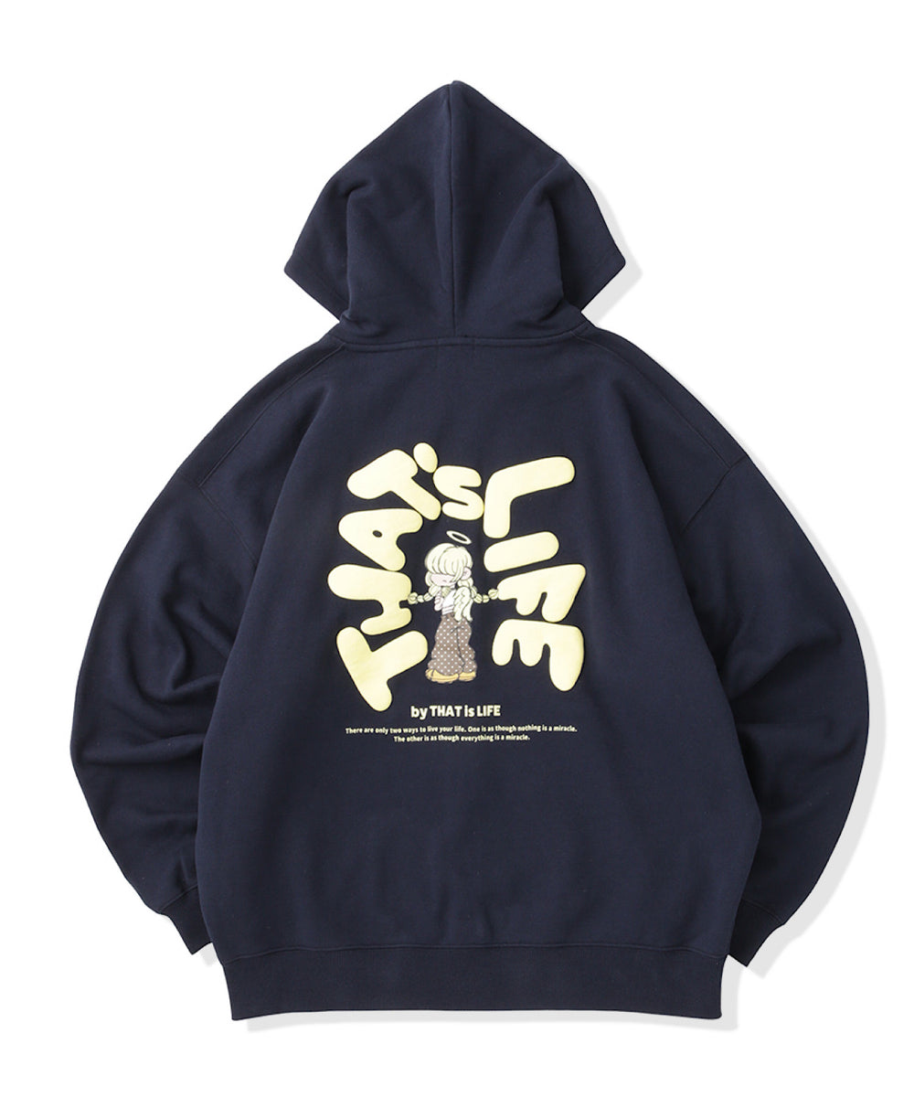 HEAVY WEIGHT 13.0oz "ANGEL GIRL" LOGO ZIP HOODIE