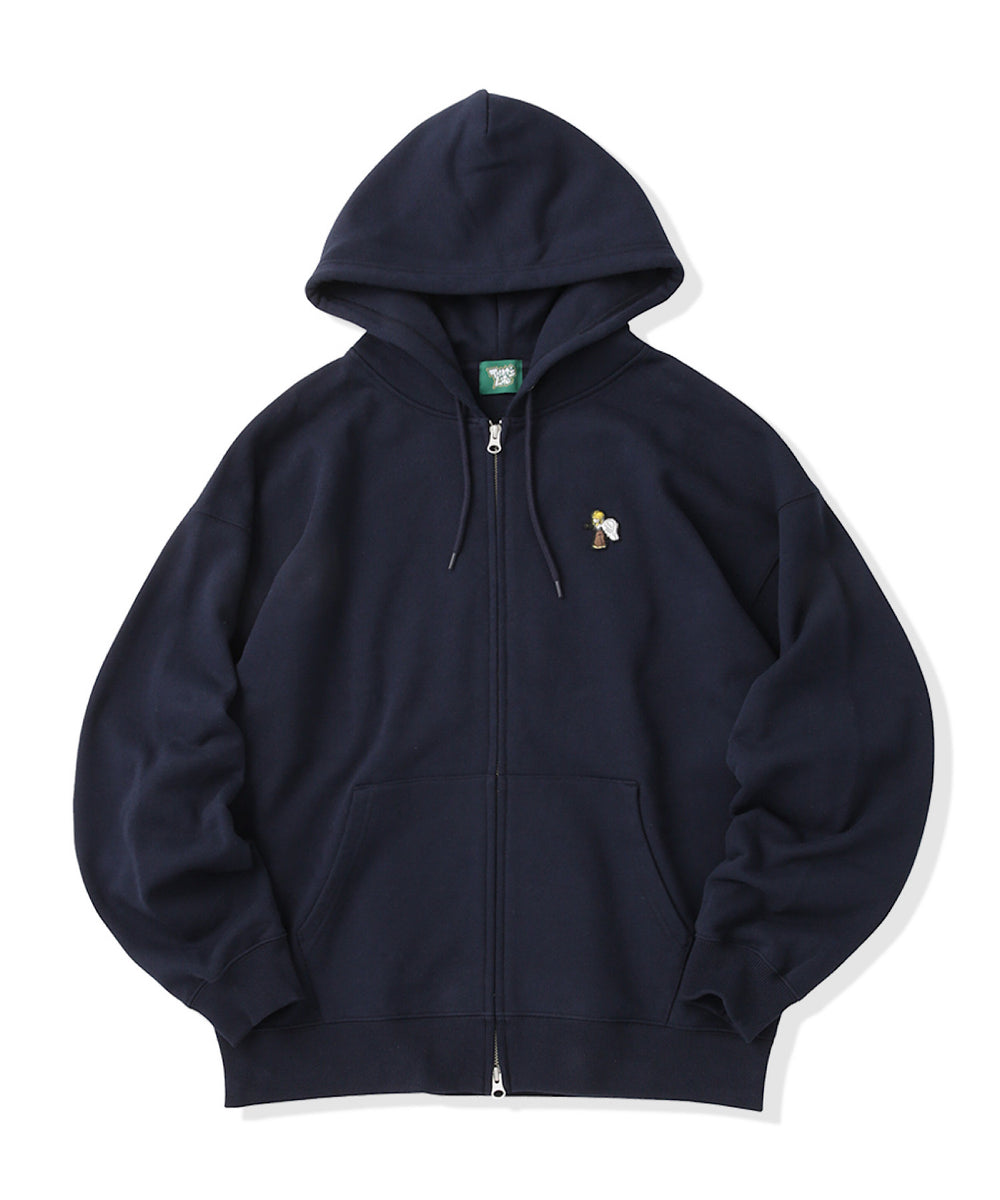 HEAVY WEIGHT 13.0oz "ANGEL GIRL" LOGO ZIP HOODIE