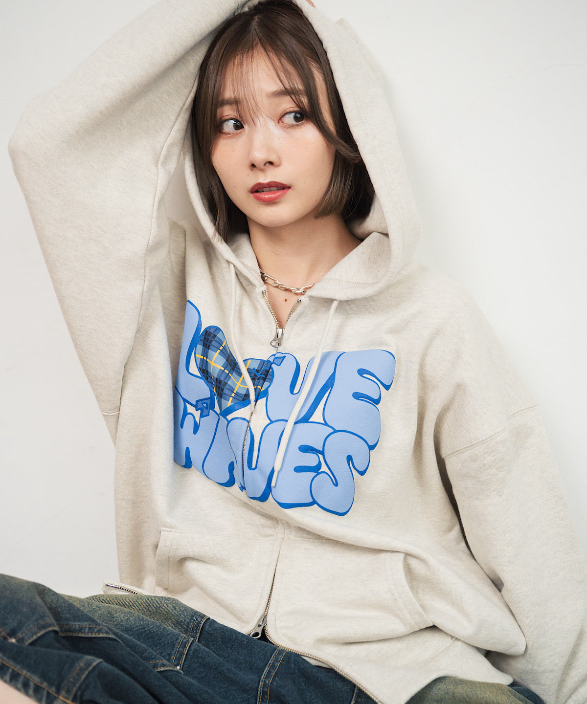 HEAVY WEIGHT 13.0oz "LOVE WAVE" LOGO ZIP HOODIE
