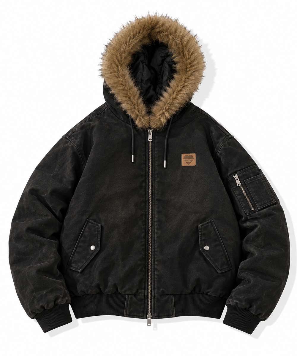 2Way Faux Fur Hooded Jacket free