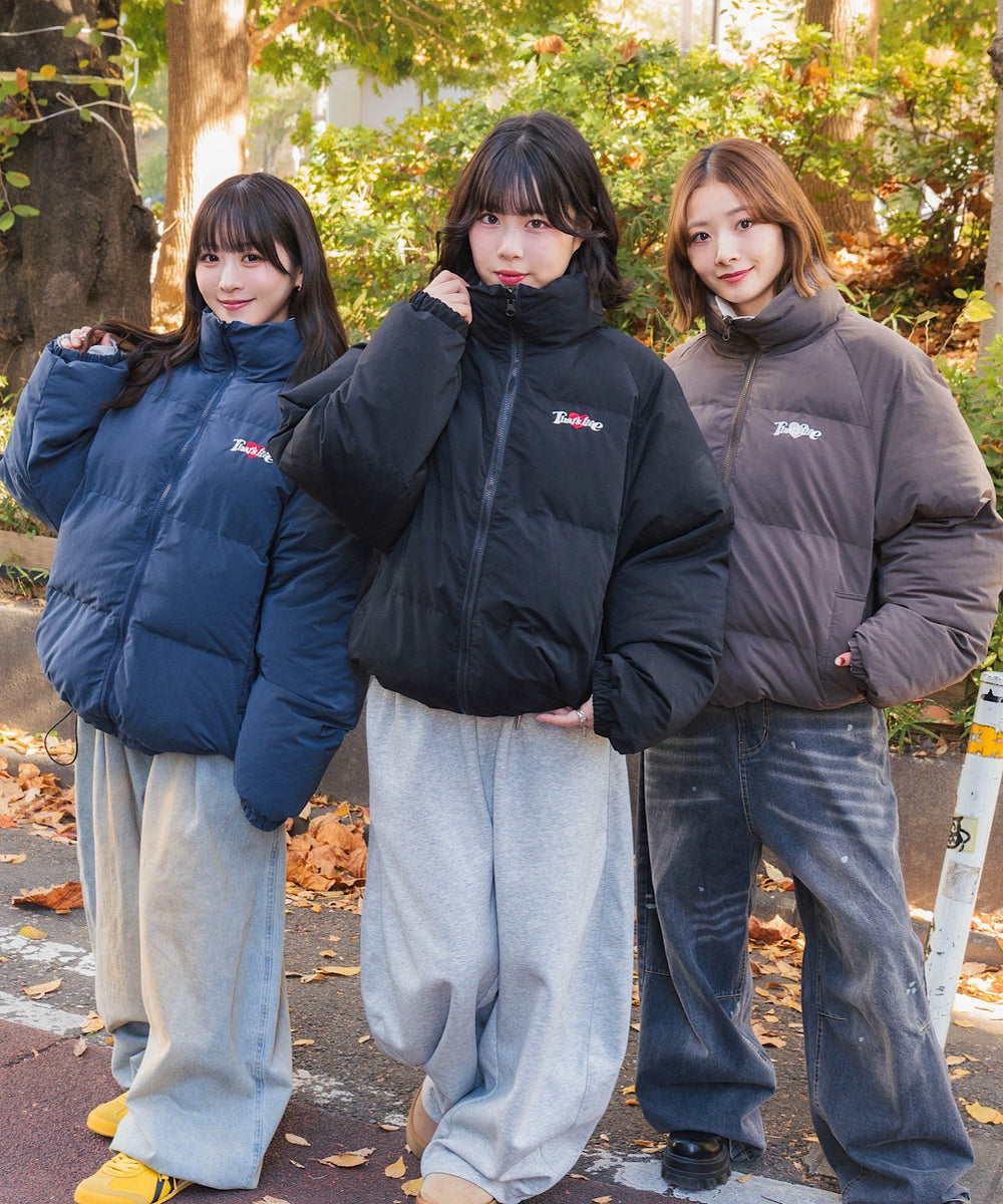 Heart logo Reversible Puffer Jackets