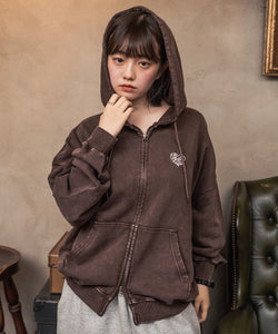Vintage styles Heart logo zip hoodie – That's life online store