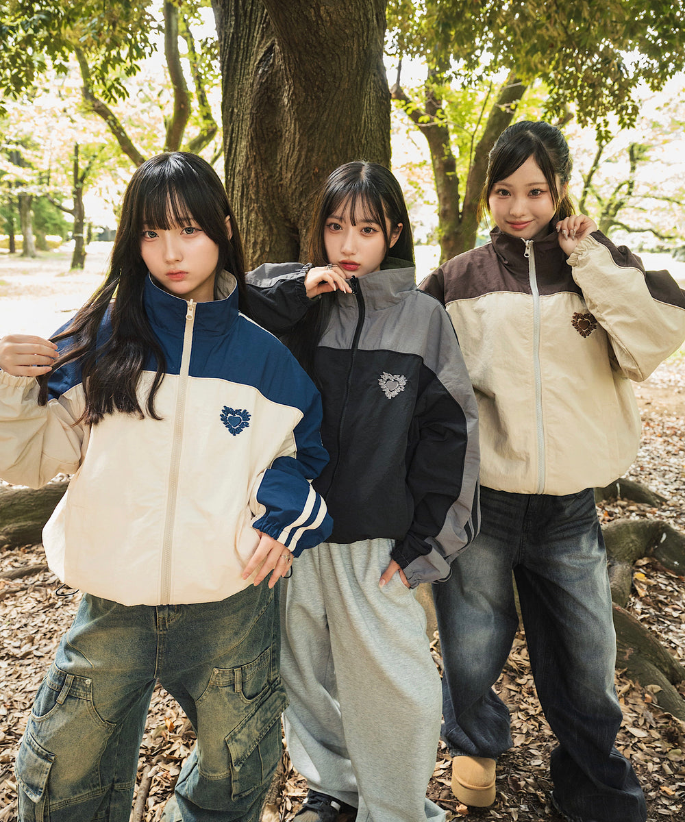 Heart logo 2way Reversible Nylon Jackets