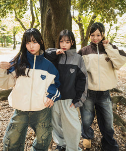 Heart logo 2way Reversible Nylon Jackets