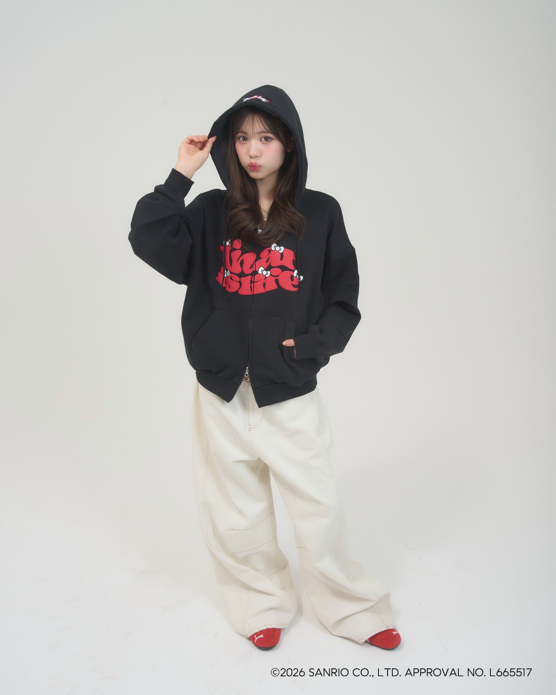 HELLO KITTY × HEAVY WEIGHT 12.0oz FRONT LOGO ZIP HOODIE – That's
