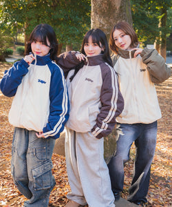 2way Reversible Heart logo Nylon / Boa Jackets – That's life