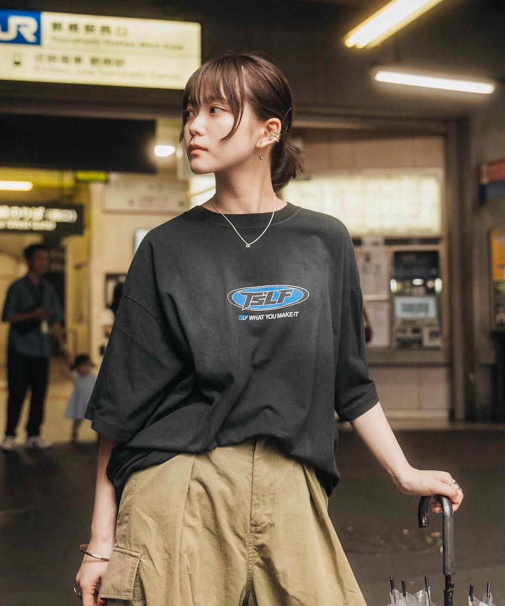 Vintage styles "TsLF" logo S/S tee