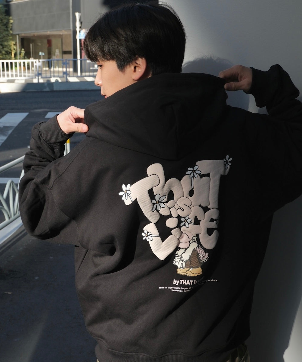 HEAVY WEIGHT 11.0oz "FLOWER BOY" LOGO ZIP HOODIE