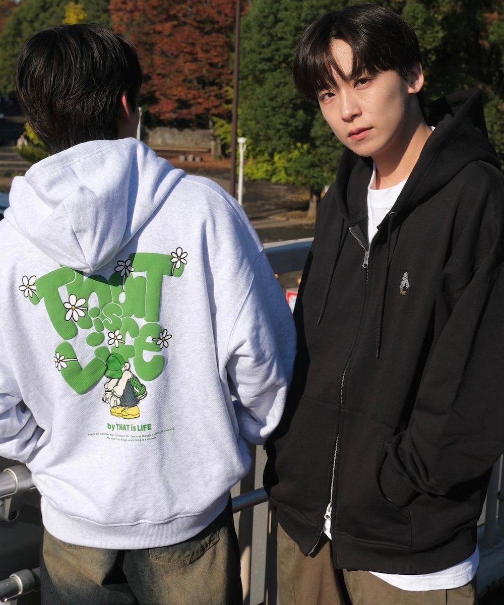 HEAVY WEIGHT 11.0oz "FLOWER BOY" LOGO ZIP HOODIE