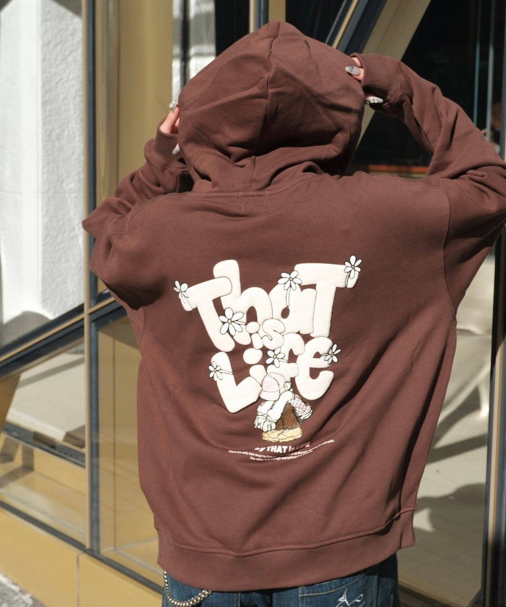 HEAVY WEIGHT 11.0oz "FLOWER BOY" LOGO ZIP HOODIE