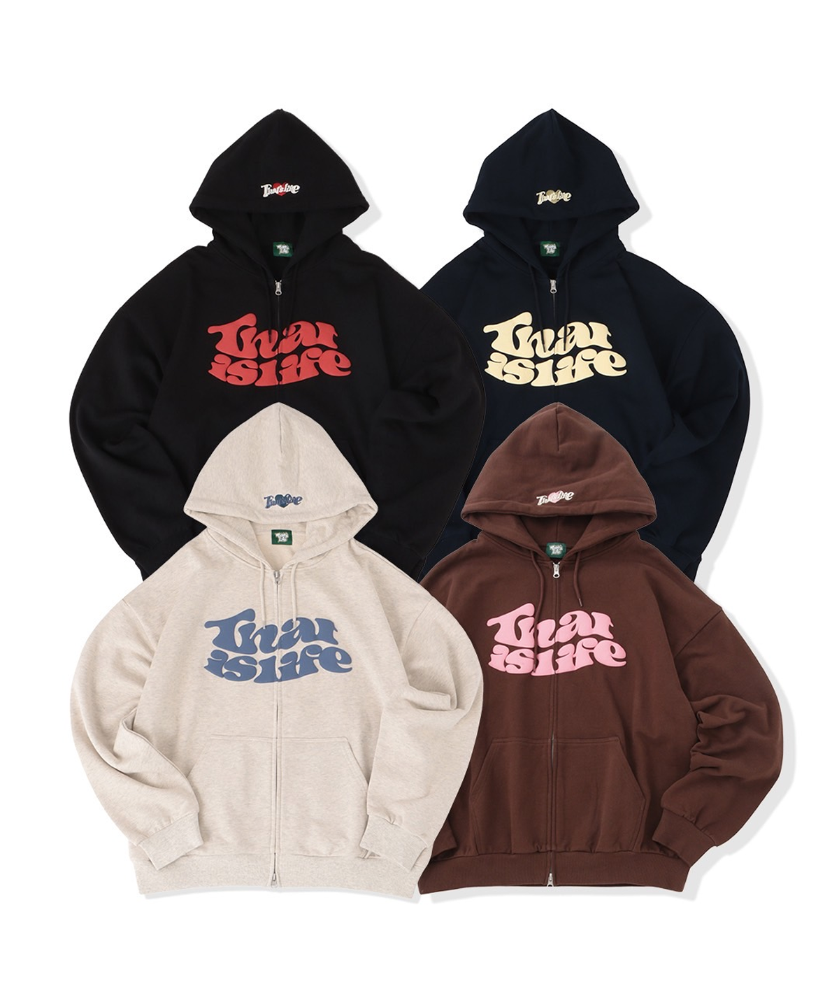 HEAVY WEIGHT 12.0oz FRONT LOGO ZIP HOODIE – That's life online store HEAVY WEIGHT 12.0oz FRONT LOGO ZIP HOODIE – That's life online store