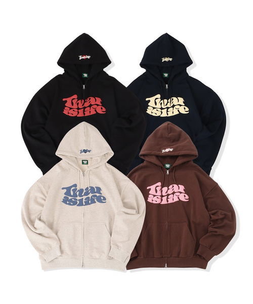 HEAVY WEIGHT 12.0oz FRONT LOGO ZIP HOODIE – That's life online store