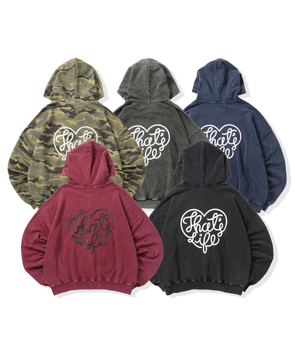 Vintage styles Heart logo zip hoodie