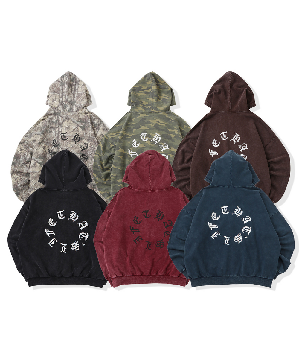 Vintage styles Circle logo zip hoodie