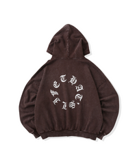 Vintage styles Circle logo zip hoodie - S / Brown